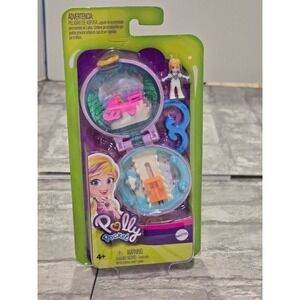 Polly Pocket Micro Compact Snow‎ Cabin w/ Doll Accessories Snow Sled